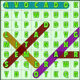 Word Search Fruits